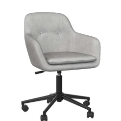 Schreibtischsessel in Hellgrau Samt - Rina