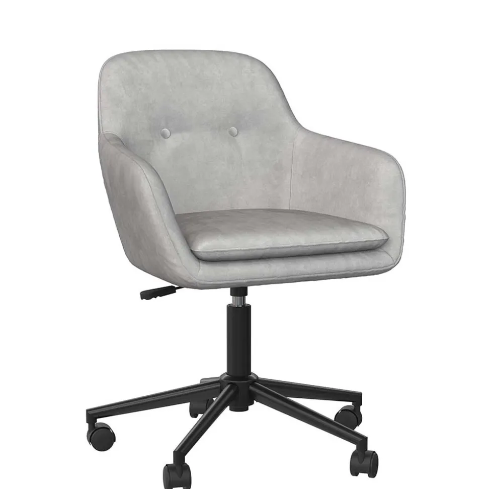 Schreibtischsessel in Hellgrau Samt - Rina