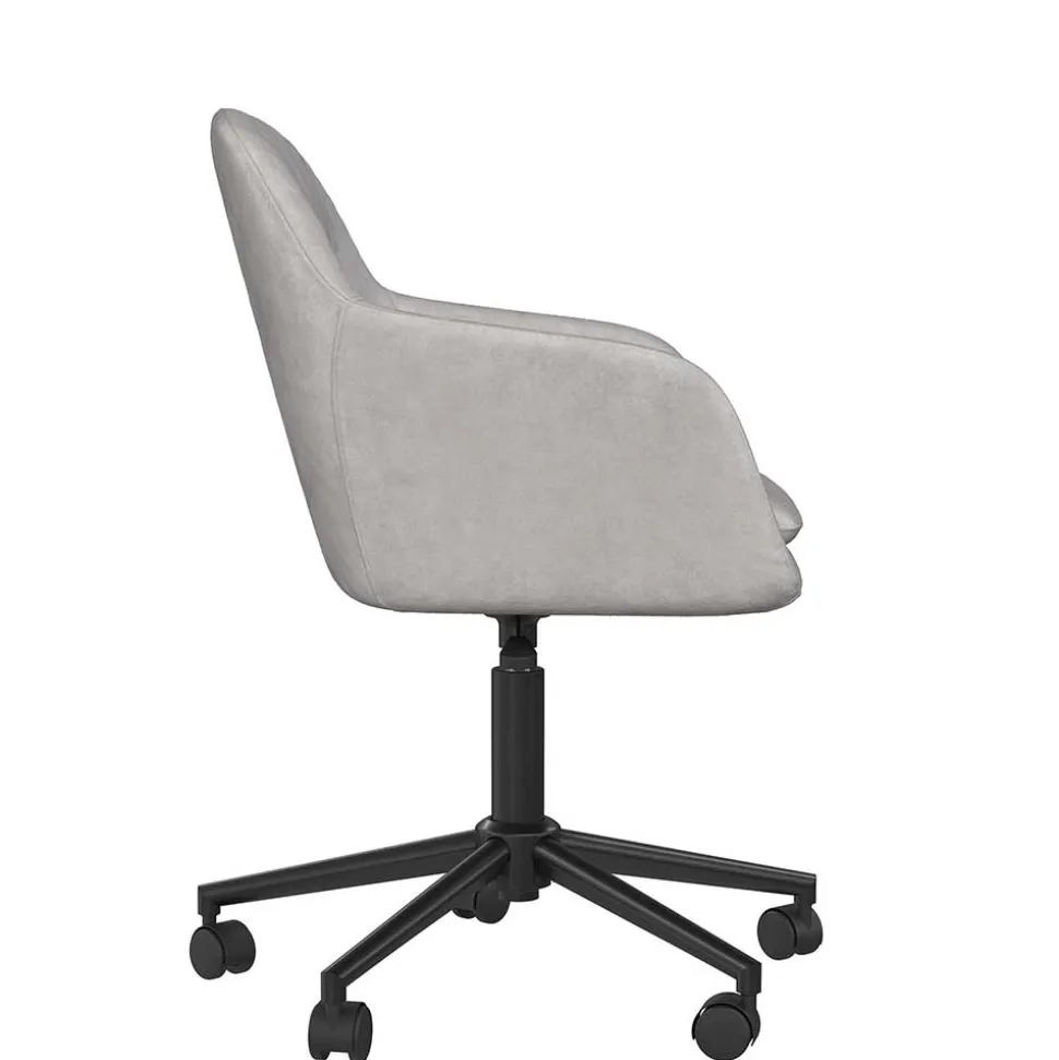 Schreibtischsessel in Hellgrau Samt - Rina