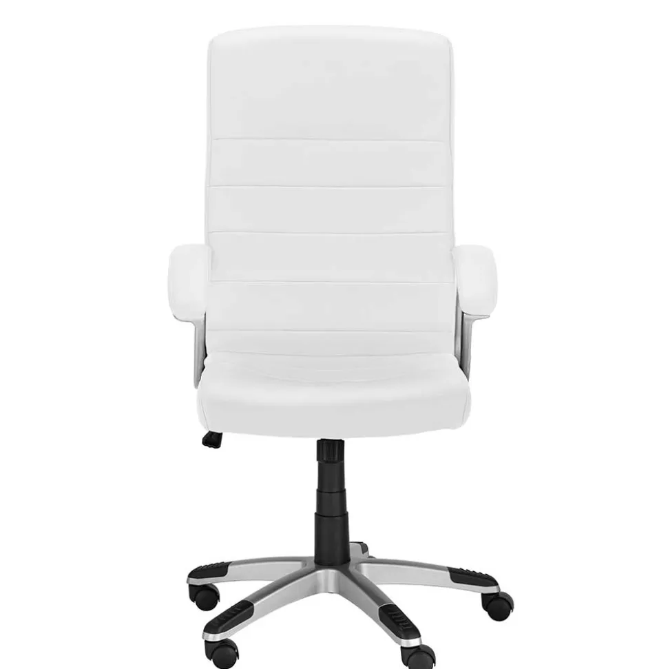 Schreibtischsessel in Weiß Kunstleder - Krispan