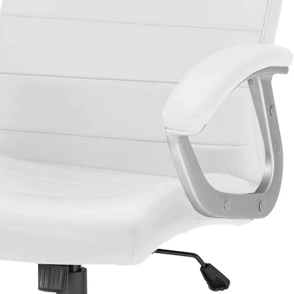 Schreibtischsessel in Weiß Kunstleder - Krispan