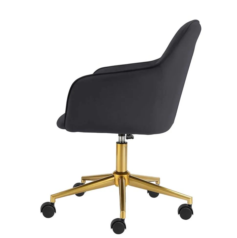 Schreibtischstuhl in Schwarz Samt - Wihelpa