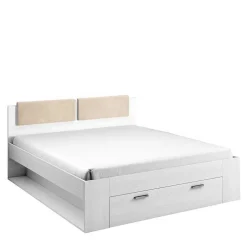 Schubkastenbett in Weiß Esche Dekor - Pruducia