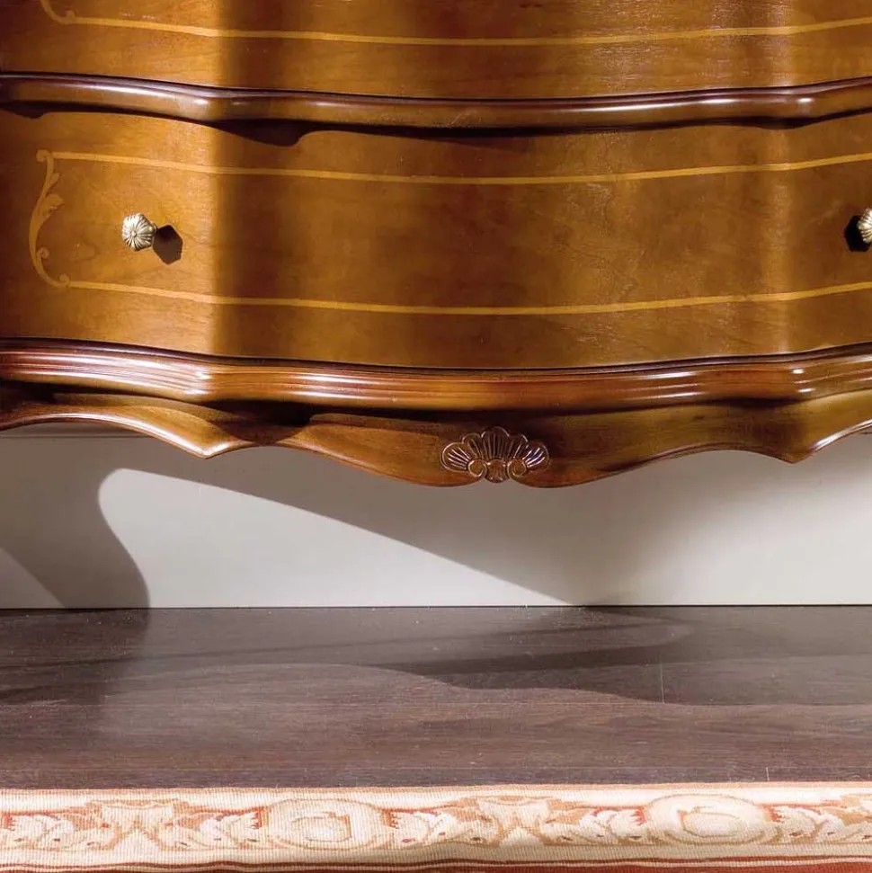 Schubladen Kommode in Nussbaum Dentro im Barockstil