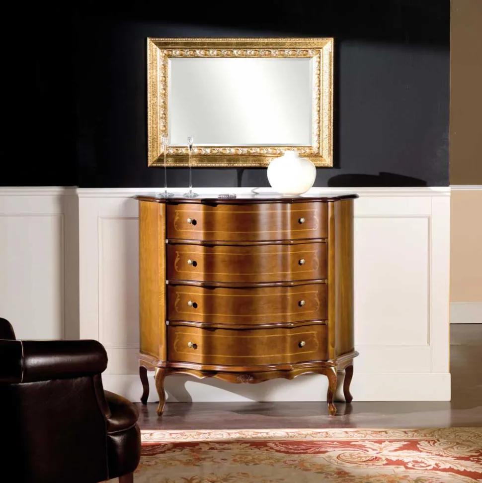 Schubladen Kommode in Nussbaum Dentro im Barockstil