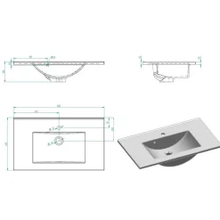 Schubladen Waschtisch in Weiß - Lartemo