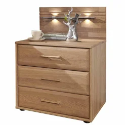 Schubladen-Nachtschrank Anglesia in Eiche teilmassiv (2er Set)