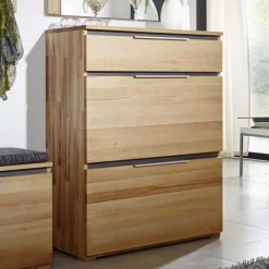 Schuh Klappenschrank Leyrina aus Kernbuche massiv geölt