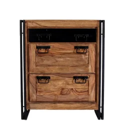 Schuh Klappenschrank Mendoza aus Akazie Massivholz