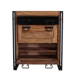 Schuh Klappenschrank Mendoza aus Akazie Massivholz