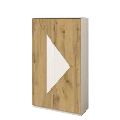 Schuh Schrank in Wildeiche Dekor & Weiß - Fun