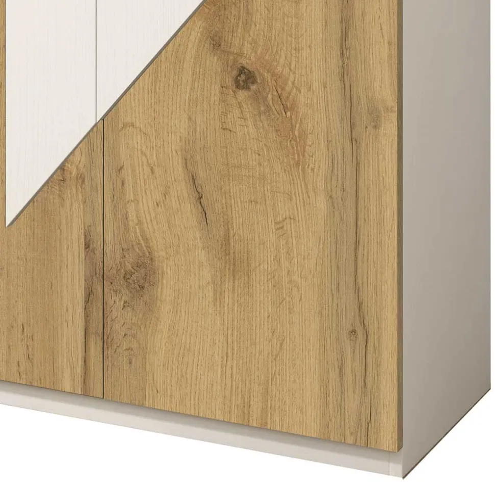 Schuh Schrank in Wildeiche Dekor & Weiß - Fun