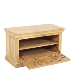 Schuhbank aus Mangoholz Sandfarben - Runiasa