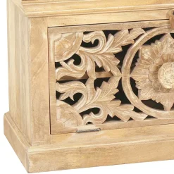 Schuhbank aus Mangoholz Sandfarben - Runiasa