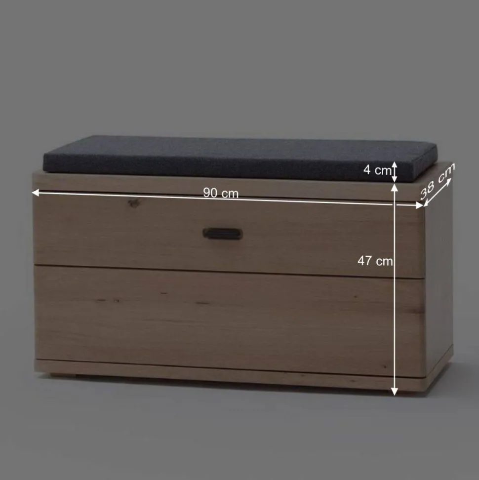 Schuhbank in Eiche Bianco & Grau - Arkadiuz