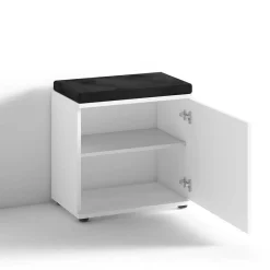 Schuhbank in Weiß mit Schwarz - Massa