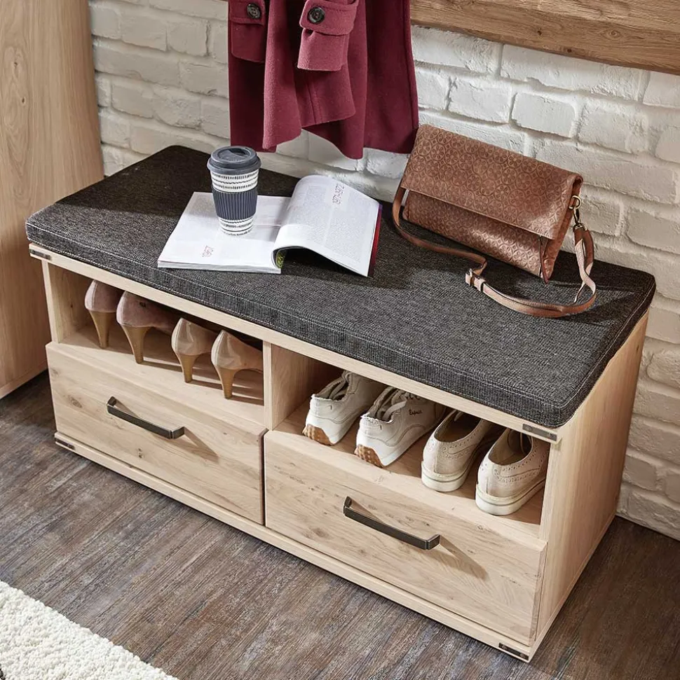 Schuhbank in Wildeiche & Graubraun - Konvava