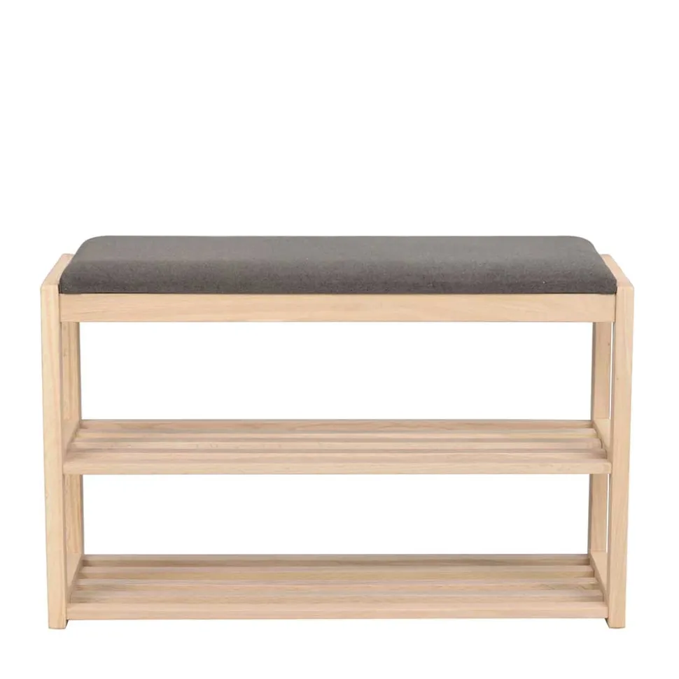 Schuhbank mit 52 cm Sitzhöhe aus Eiche White Wash - Vaxos