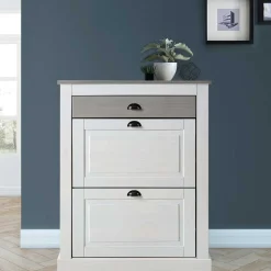 Schuhkipper in Weiß mit Grau - Lucasario