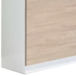 Schuhklappenschrank in Weiß & Eiche Bianco - Nicalo