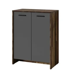 Schuh-Kommode in Anthrazit und Altholz NB - Oktaria