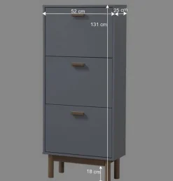 Schuhkommode in Grau und Eiche Optik - Caldaro