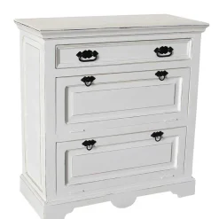 Schuhkommode in Weiß mit Antik Finish - Wittgenstein