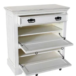 Schuhkommode in Weiß mit Antik Finish - Wittgenstein