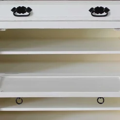 Schuhkommode in Weiß mit Antik Finish - Wittgenstein