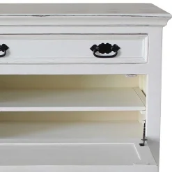 Schuhkommode in Weiß mit Antik Finish - Wittgenstein