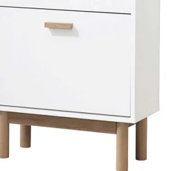 Schuhkommode in Weiß mit Eiche - Savuta