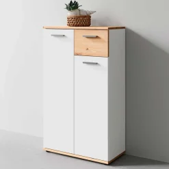 Schuhkommode in Weiß mit Wildeiche - Yumagno