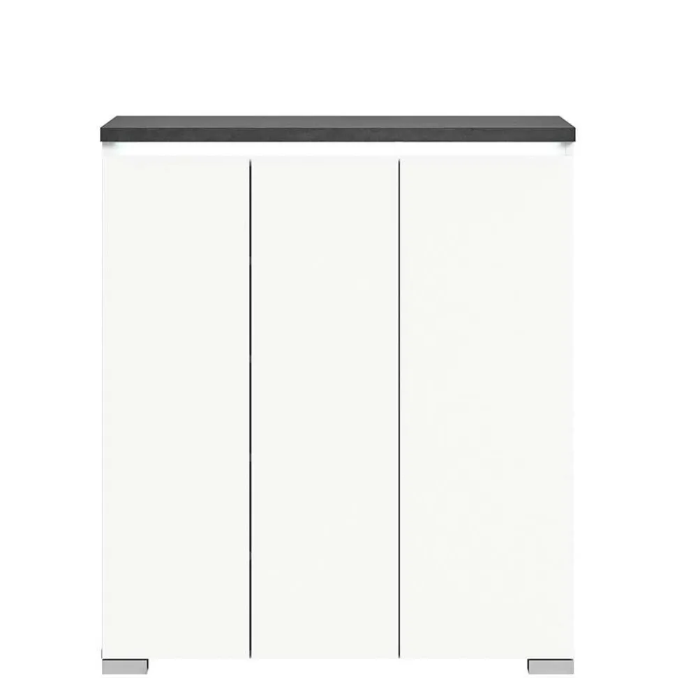 Schuhkommode in Weiß und Dunkelgrau - Suad