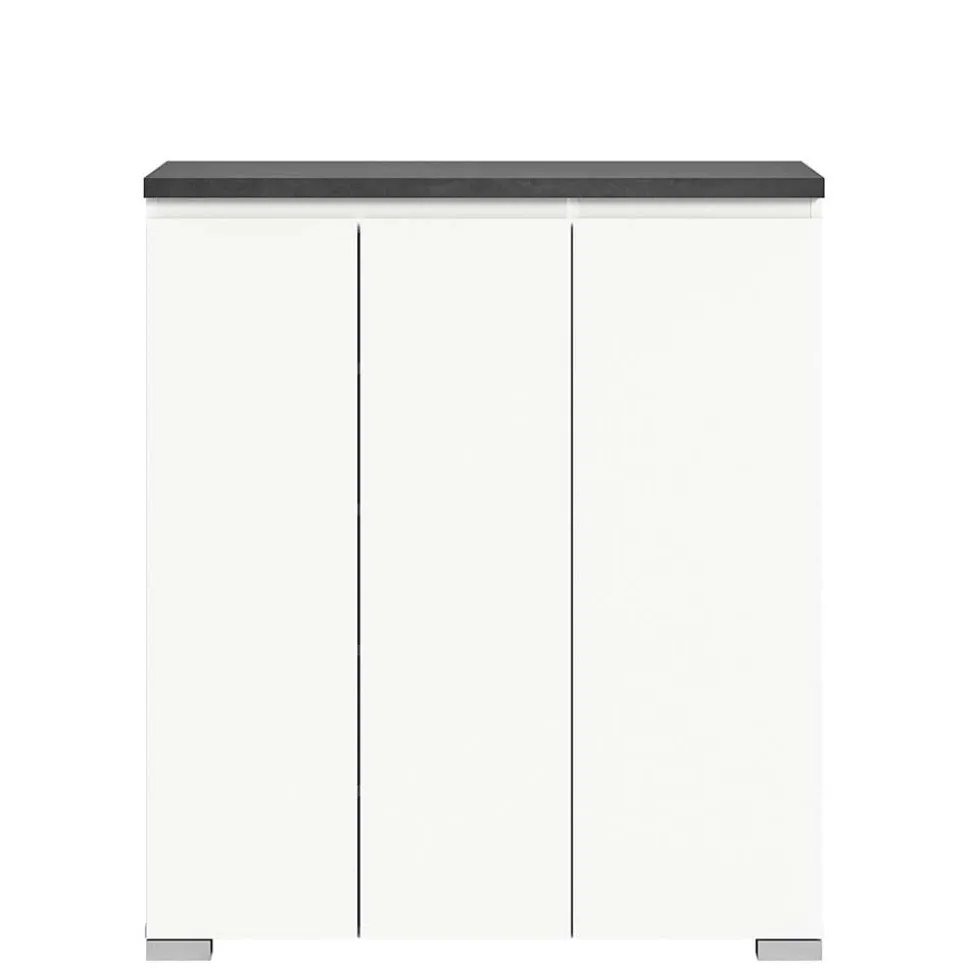 Schuhkommode in Weiß und Dunkelgrau - Suad