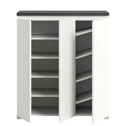 Schuhkommode in Weiß und Dunkelgrau - Suad