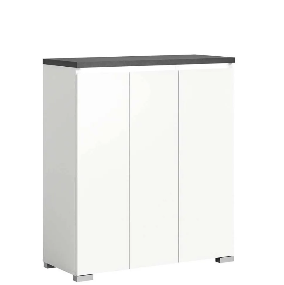 Schuhkommode in Weiß und Dunkelgrau - Suad