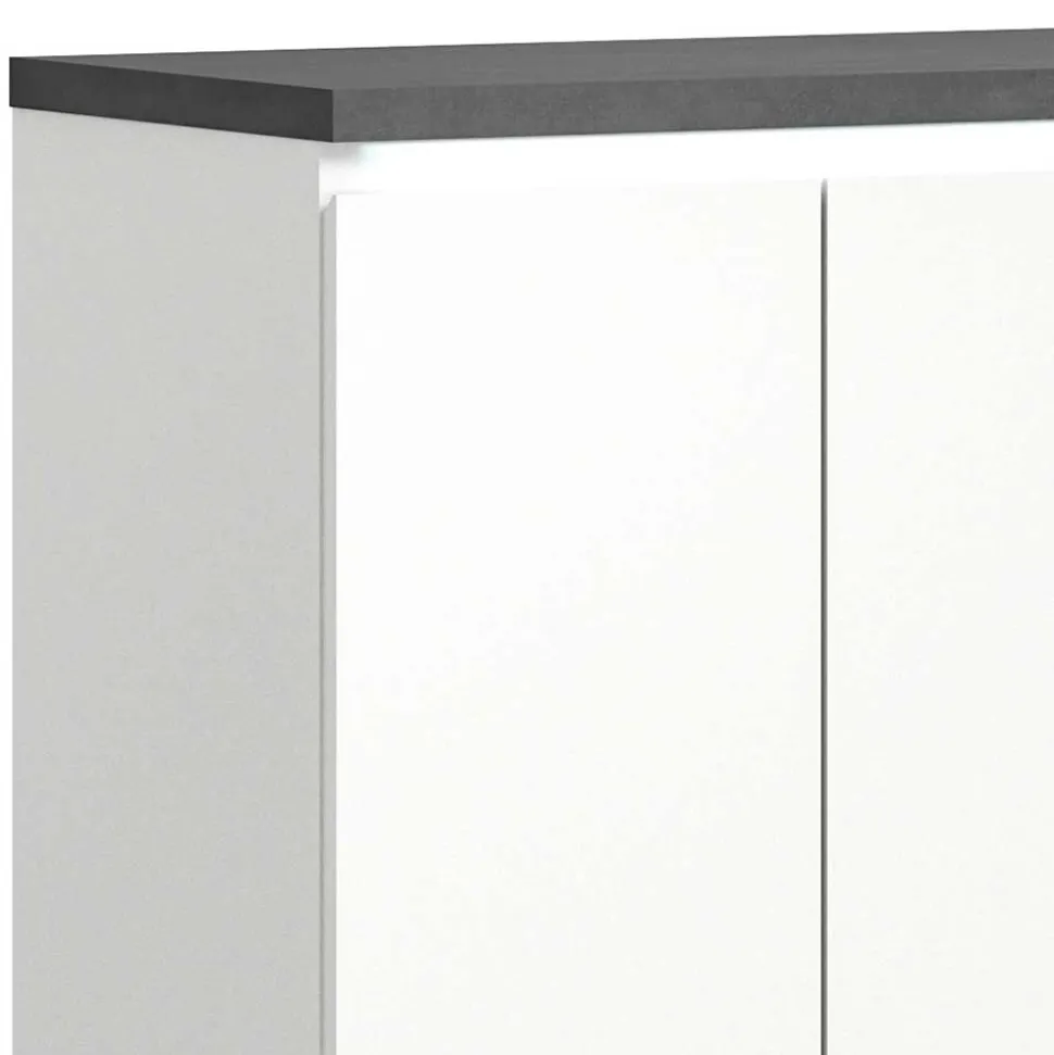 Schuhkommode in Weiß und Dunkelgrau - Suad
