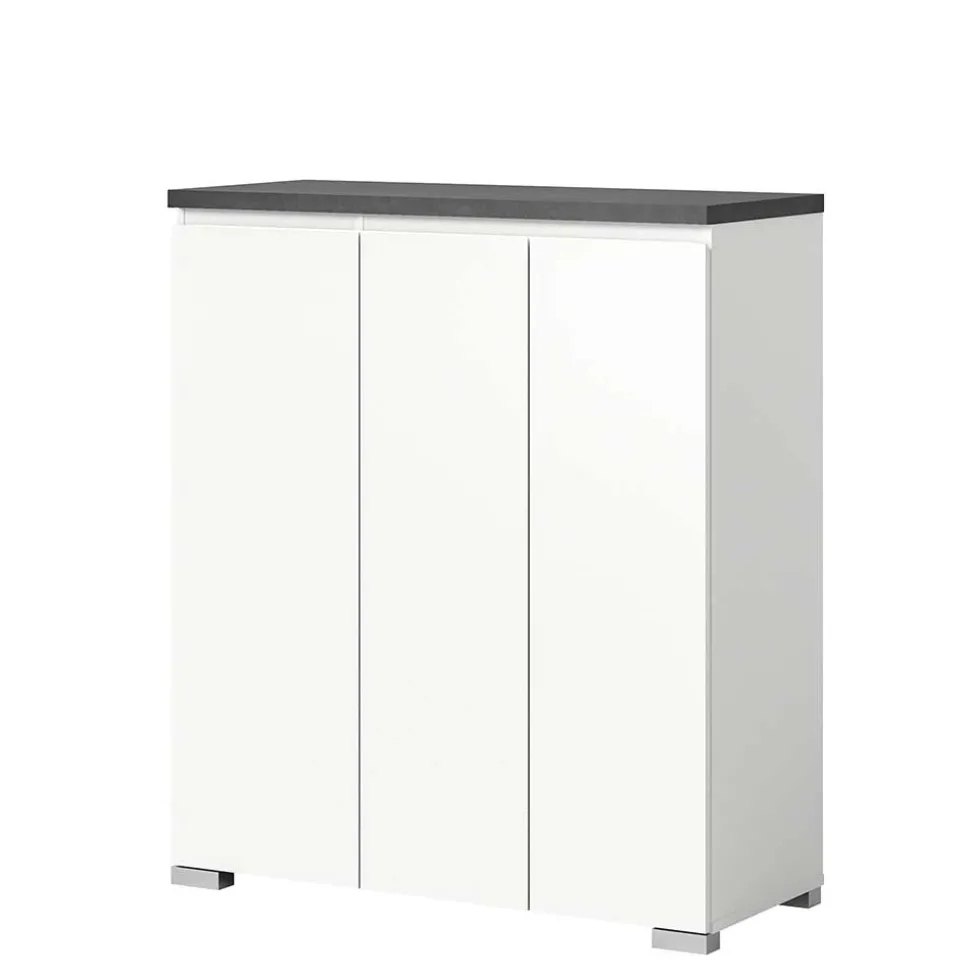 Schuhkommode in Weiß und Dunkelgrau - Suad