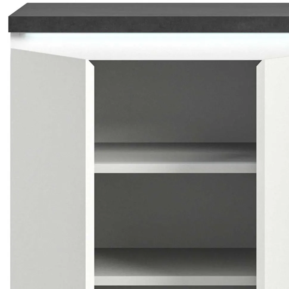 Schuhkommode in Weiß und Dunkelgrau - Suad