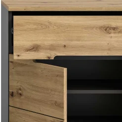 Schuhkommode in Wildeiche mit Grau - Norja