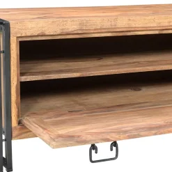 Schuhkommode Mendoza aus Akazie Massivholz und Metall