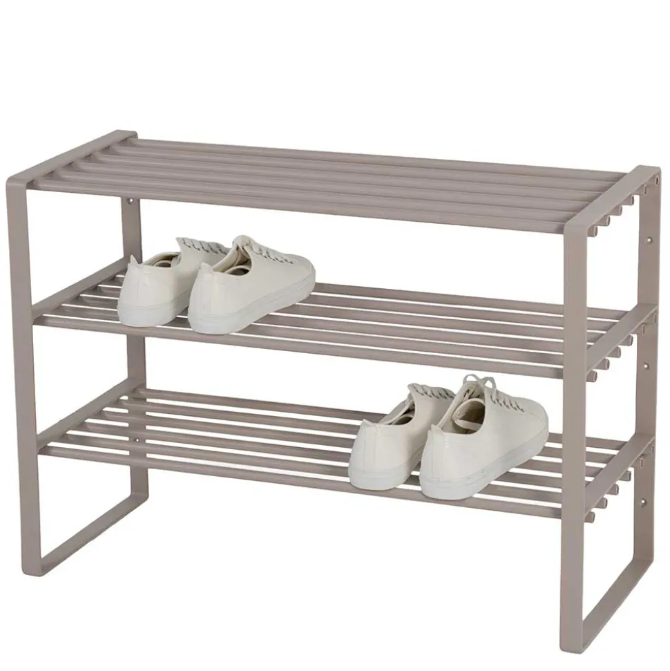 Schuhregal mit drei Ablagen in Taupe - Cayman