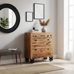 Schuhschrank aus Recyclingholz & Metall - Indri