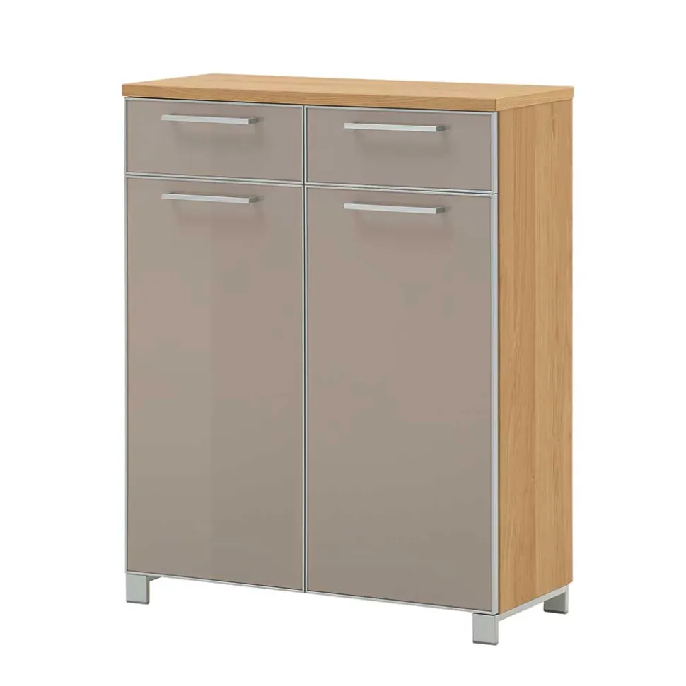 Schuhschrank Diecca in Taupe Glas beschichtet