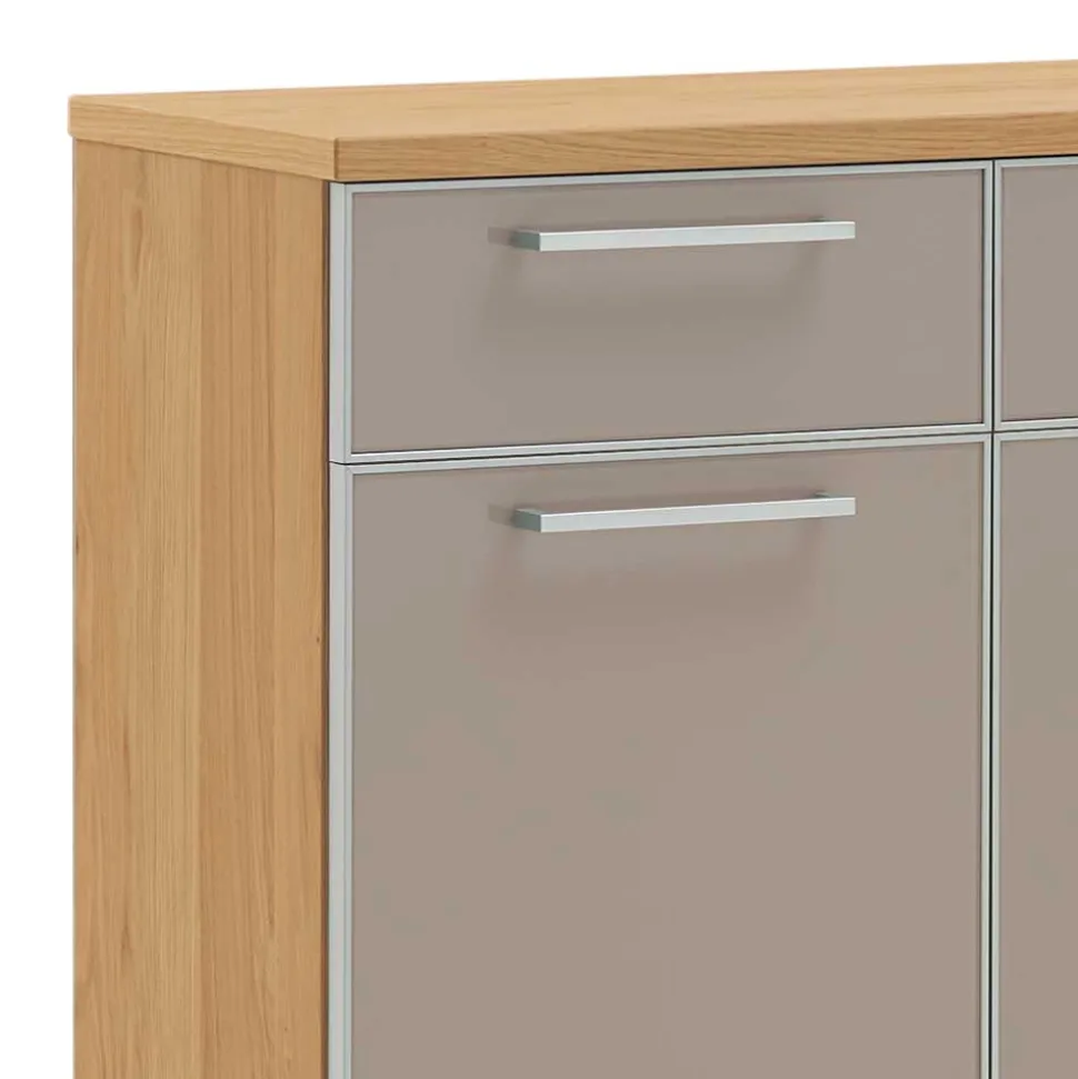 Schuhschrank Diecca in Taupe Glas beschichtet