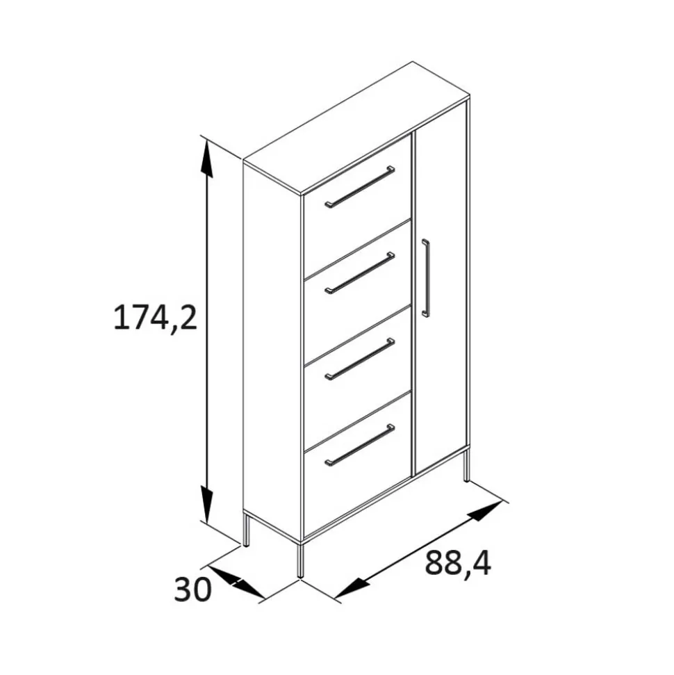 Schuhschrank in Dunkelgrün & Gold - Aqua