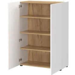 Schuhschrank in Weiß mit Eiche - Cooking