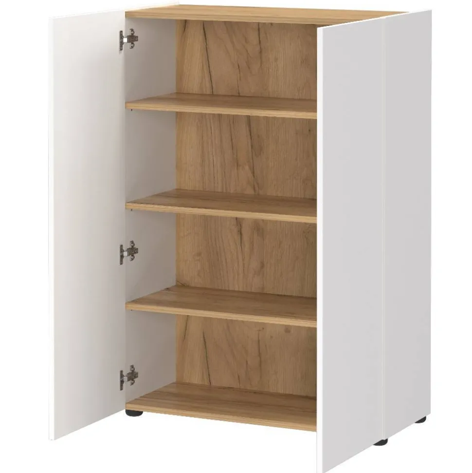 Schuhschrank in Weiß mit Eiche - Cooking