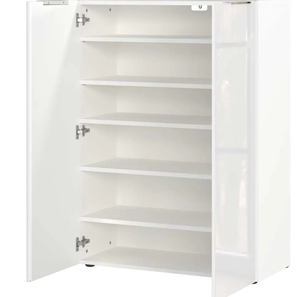 Schuhschrank in Weiß mit Glasbeschichtung - Kofi