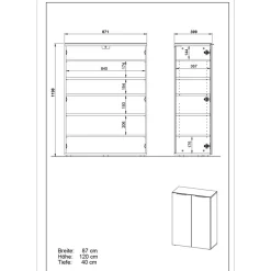 Schuhschrank in Weiß mit Glasbeschichtung - Kofi